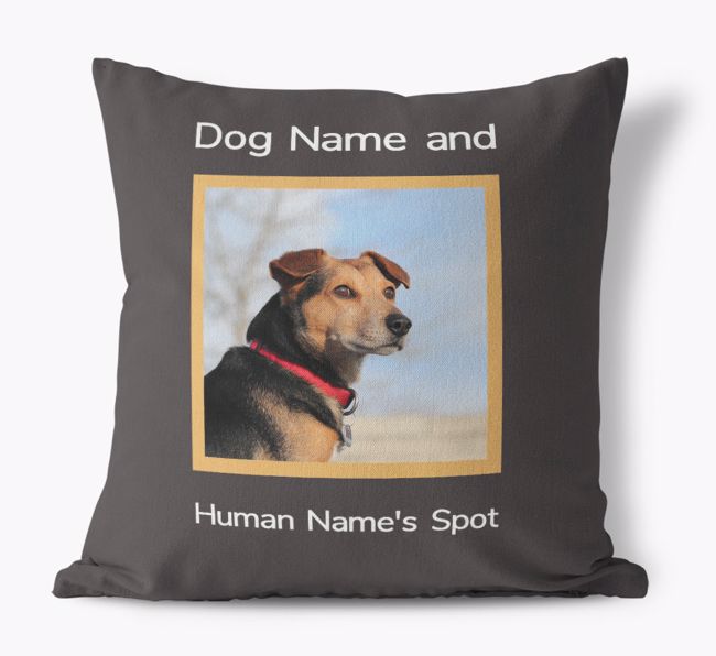 Our Spot: Personalised {breedFullName} Photo Upload cushion